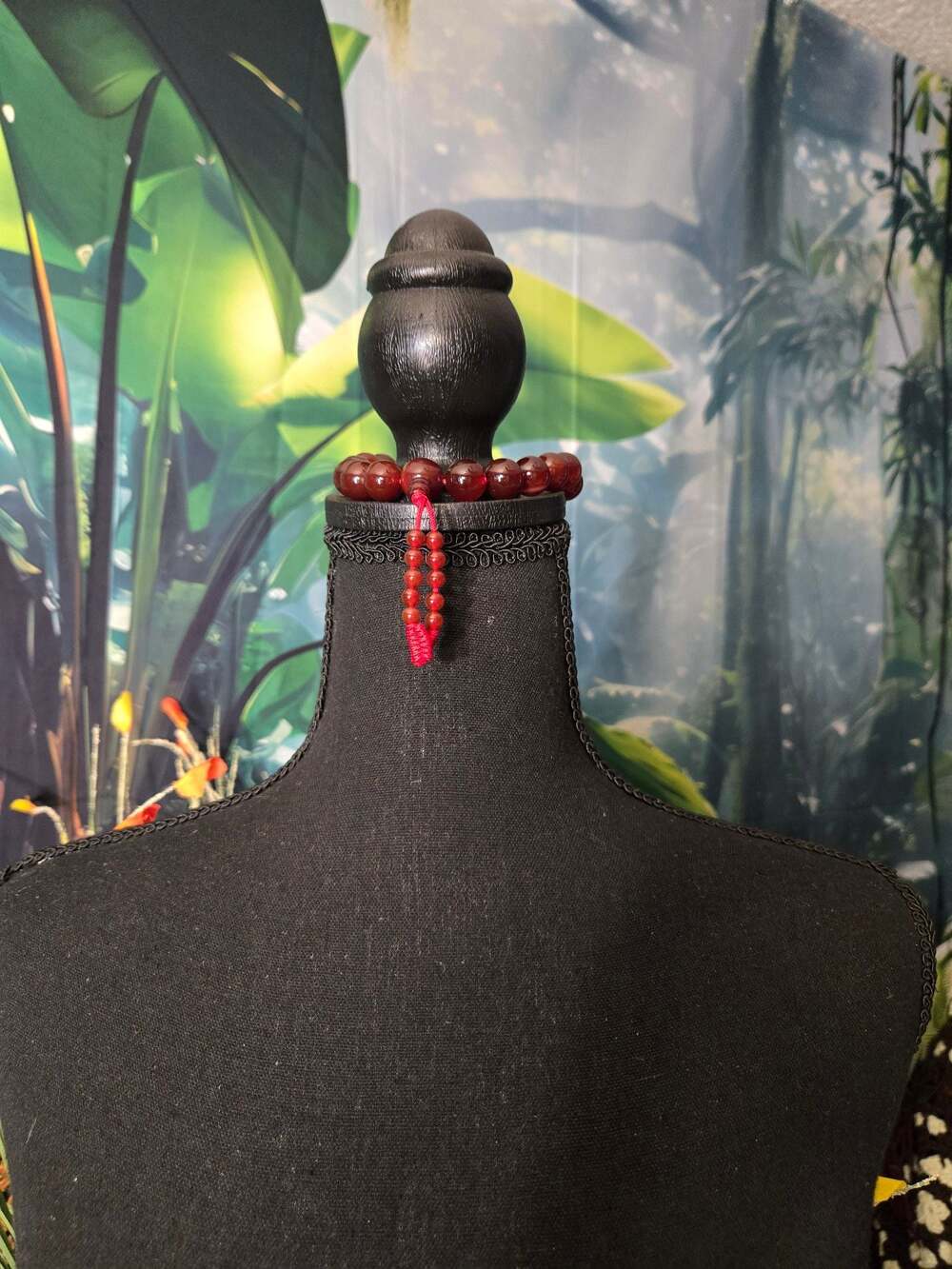 Red Agate Beaded  Bracelet With Tassel